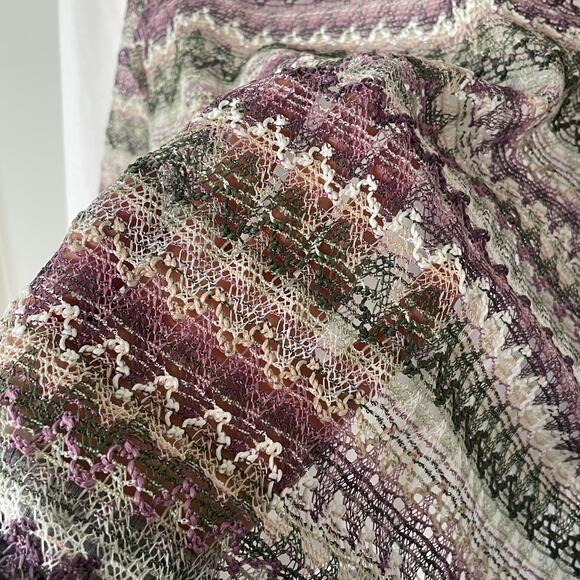 NWT Alfred Dunner Crochet Top Short Sleeve Shirt Palm Desert Purple Size Large - Picture 5 of 9